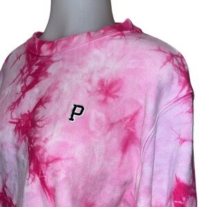 Victoria Secret PINK Tie~Tye-Dye Crop Top~Waist Drawstring~Sz S